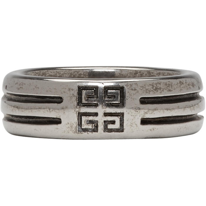 Photo: Givenchy Silver Double Row 4G Ring
