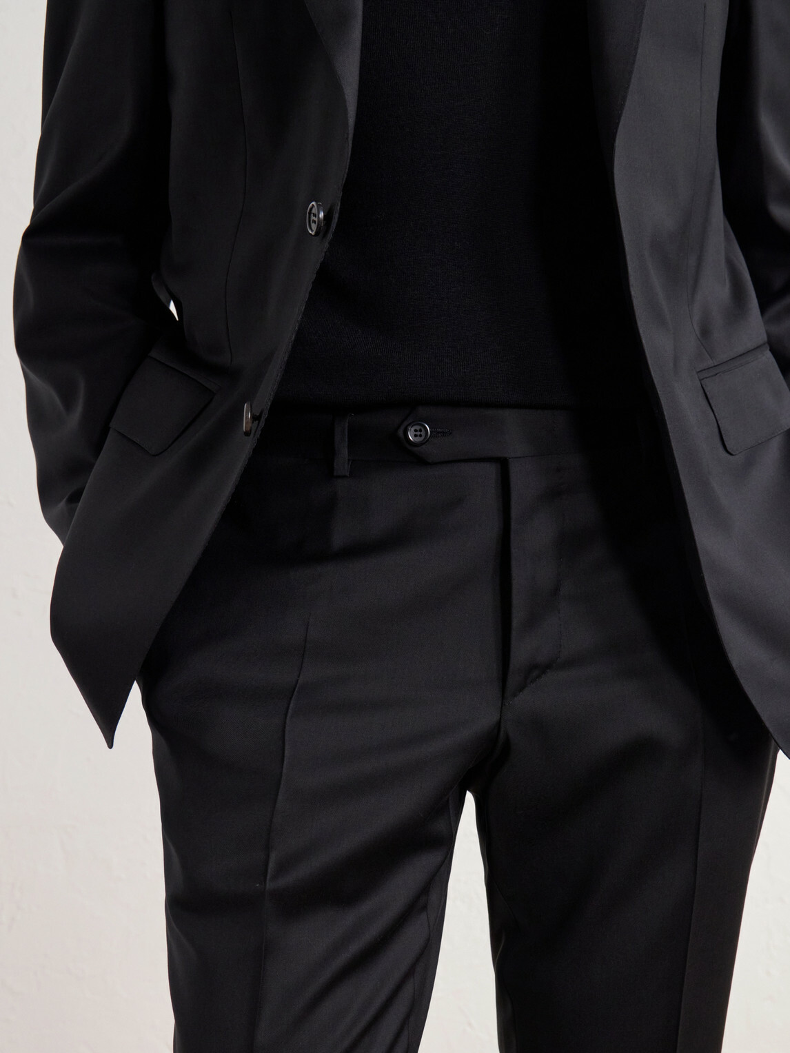 Canali - Slim-Fit Tapered Wool-Twill Suit Trousers - Black