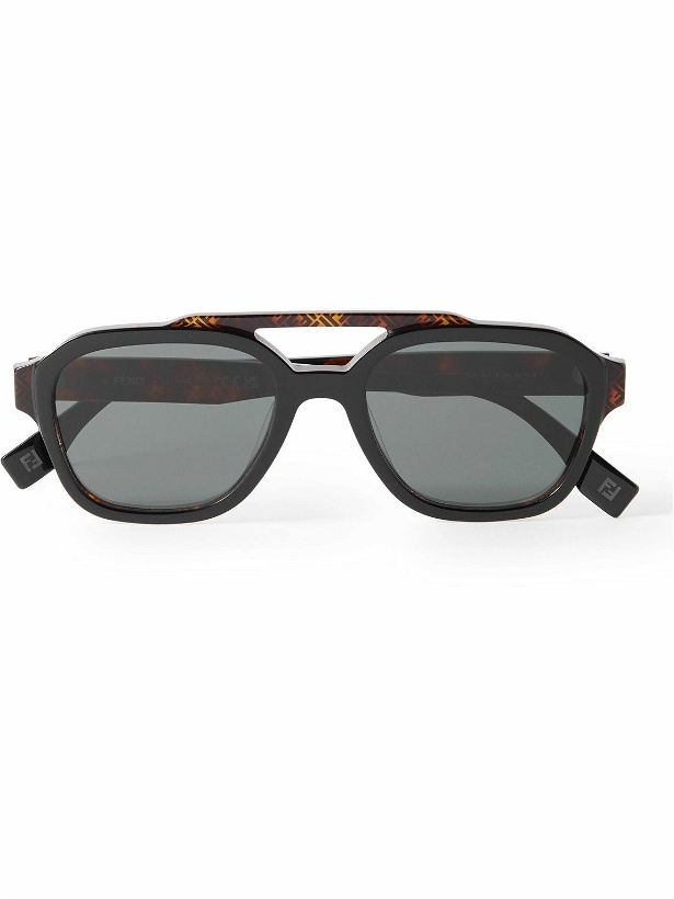 Photo: Fendi - Aviator-Style Logo-Print Tortoiseshell Acetate Sunglasses