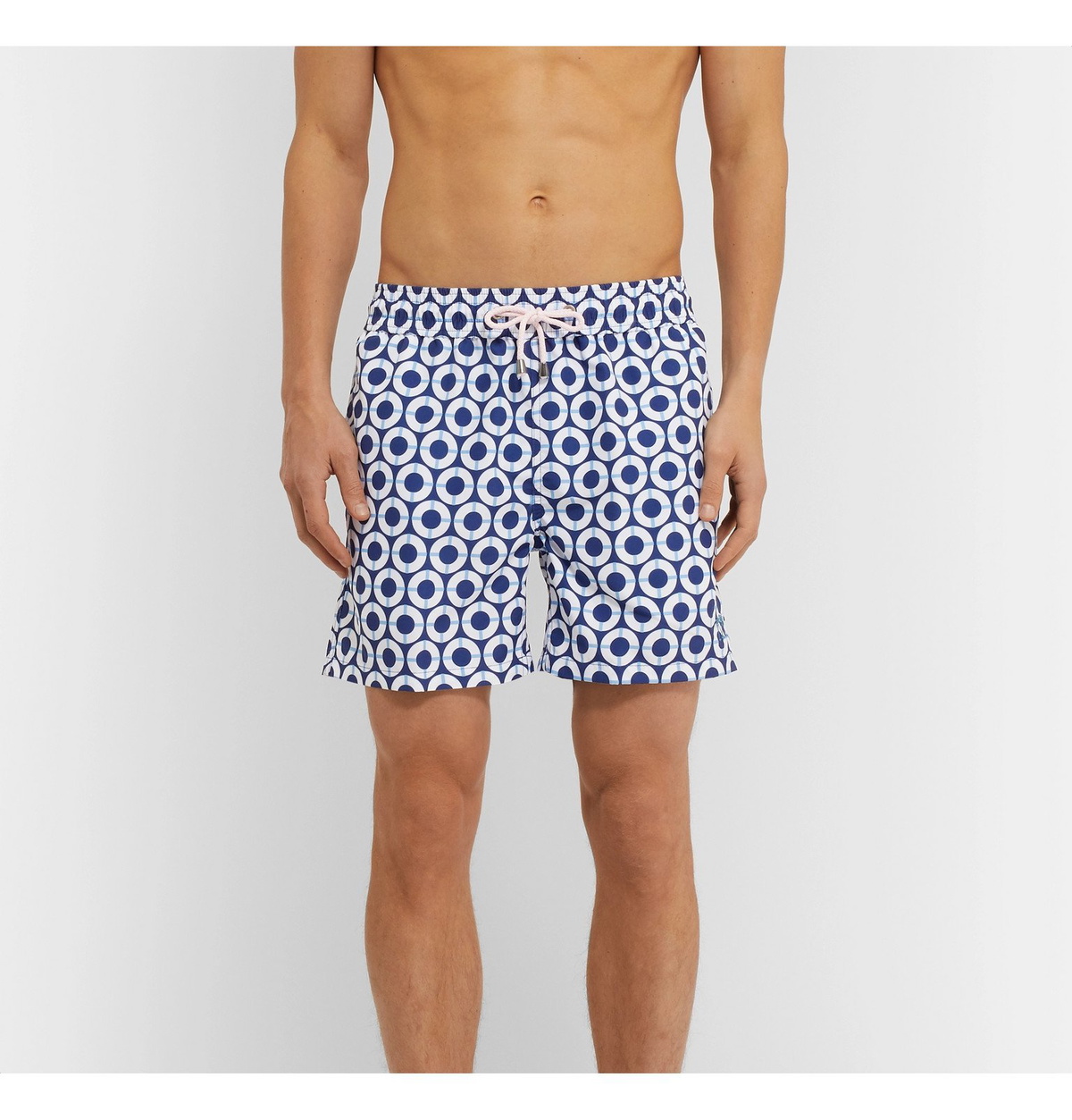 Pink House Mustique - Mid-Length Printed Swim Shorts - Blue