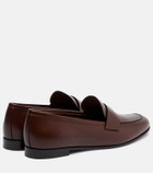 Max Mara Embellished leather penny loafers
