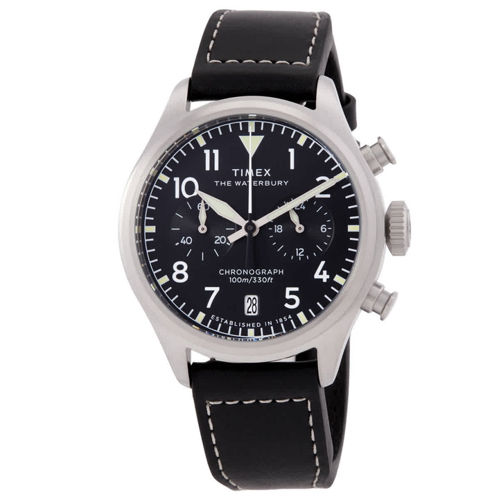 Photo: Timex Waterbury Chronograph Quartz Black Dial Mens Watch TW2Y19000