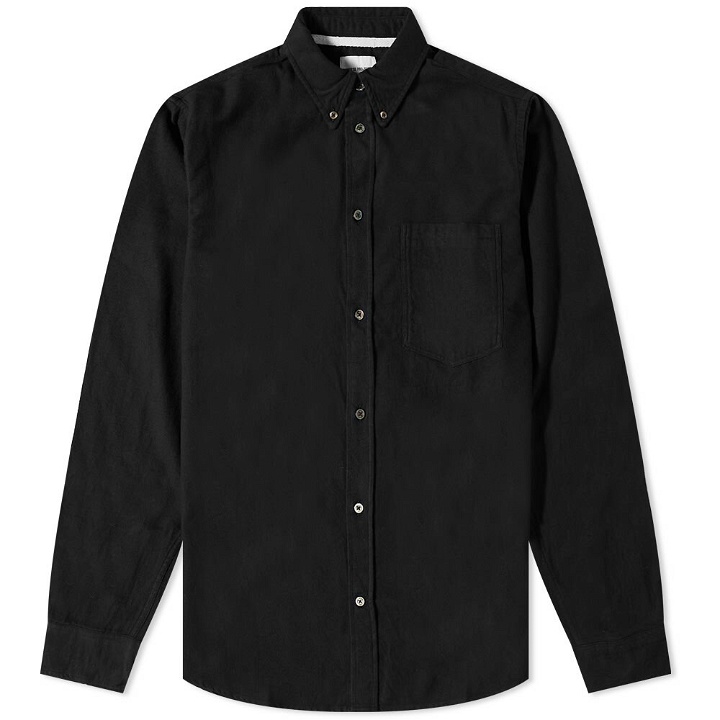 Photo: Norse Projects Men's Anton Brushed Flannel Button Down Shirt in Black