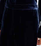 Asceno London velvet wide-leg pants