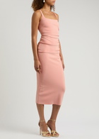 Bec & Bridge Karina Tuck Ruched Midi Dress Peach
