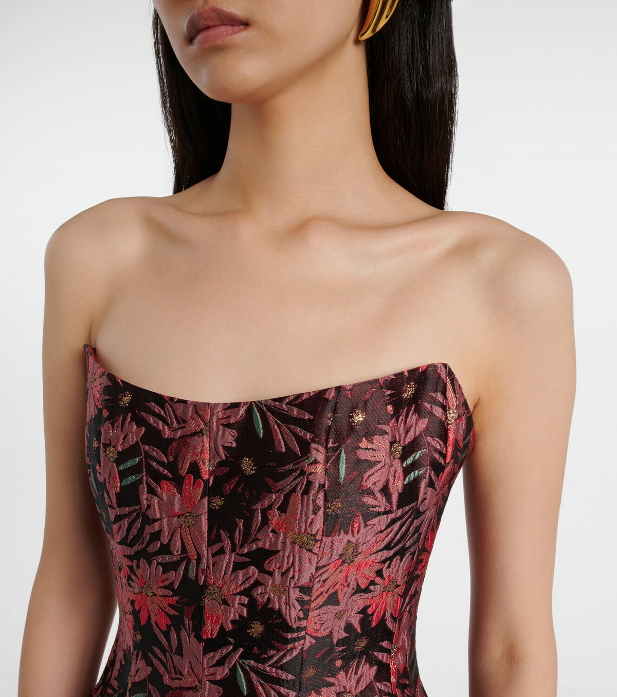 Markarian Rousseau floral brocade midi dress