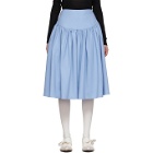 Vejas Blue Wool Basque Skirt