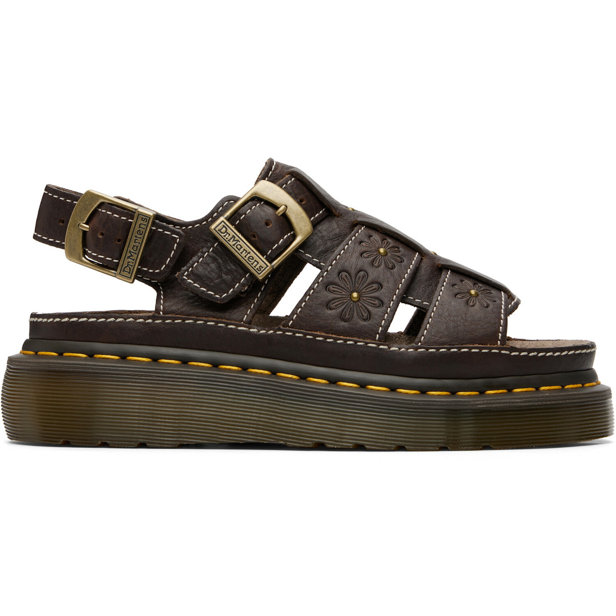 Dr. Martens Brown Wrenlie Grizzly Fisherman Platform Sandals