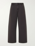 AGOLDE - Warwick Wide-Leg Cotton-Twill Trousers - Brown