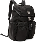 BOSS Black Flap-Closure Logo Patch Backpack