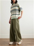 LOEWE - Paula's Ibiza Straight-Leg Cropped Cotton-Blend Drawstring Trousers - Green