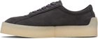 Hugo Gray Rubber Outsole Suede Sneakers
