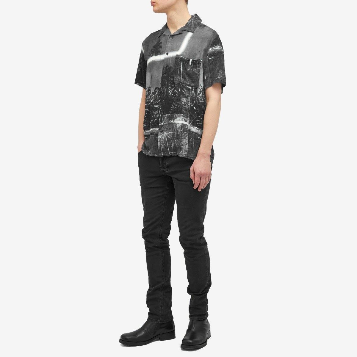 Neuw Denim Men's Graaf Art 2 Vacation Shirt in Graphite