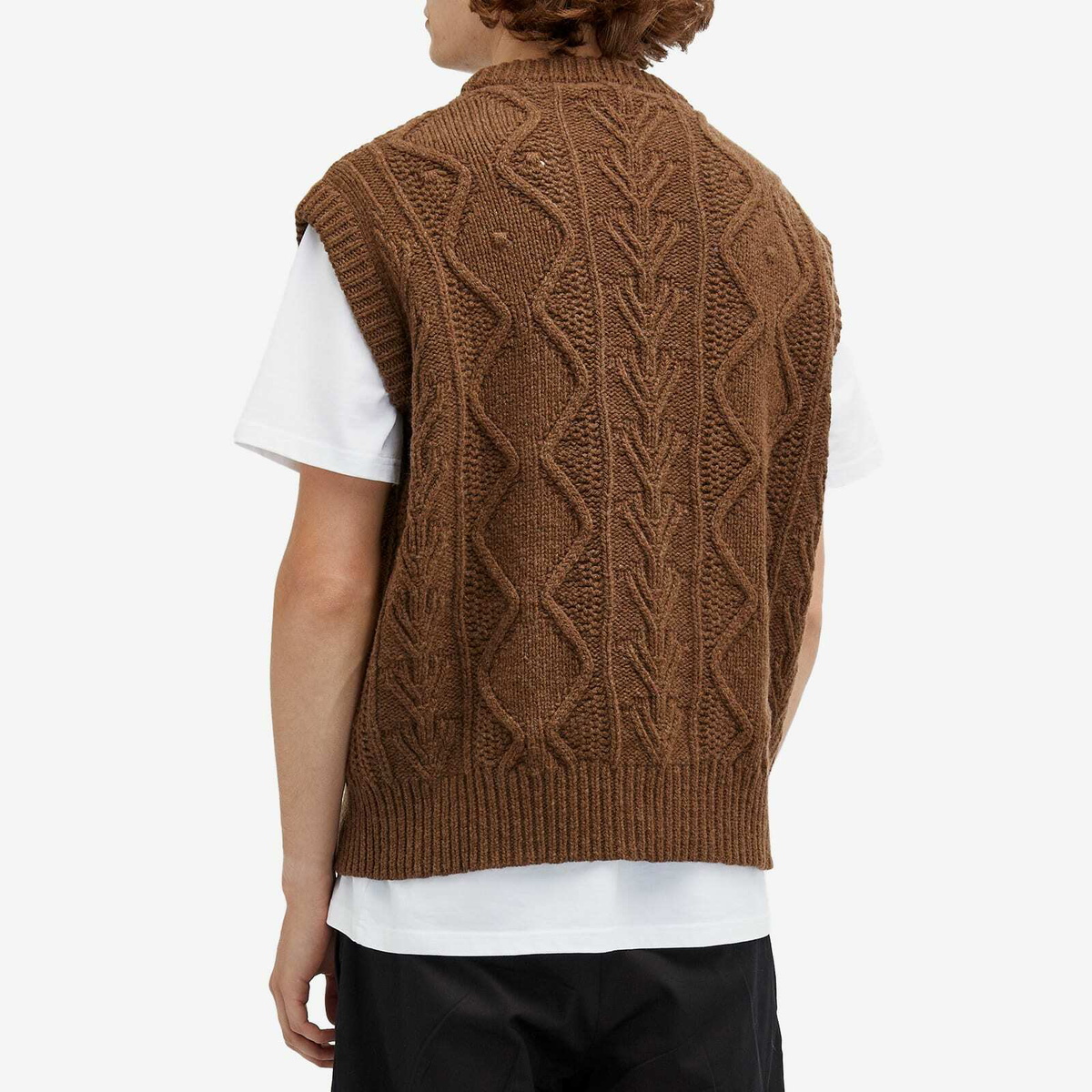 A Kind of Guise Men's Viscas Knit Vest in Cacao Tabasco