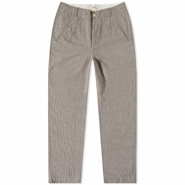 Photo: Folk Men's Drawstring Assembly Pant in Taupe Texture