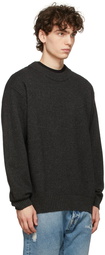 PRESIDENT's Grey Knit Wool Crewneck