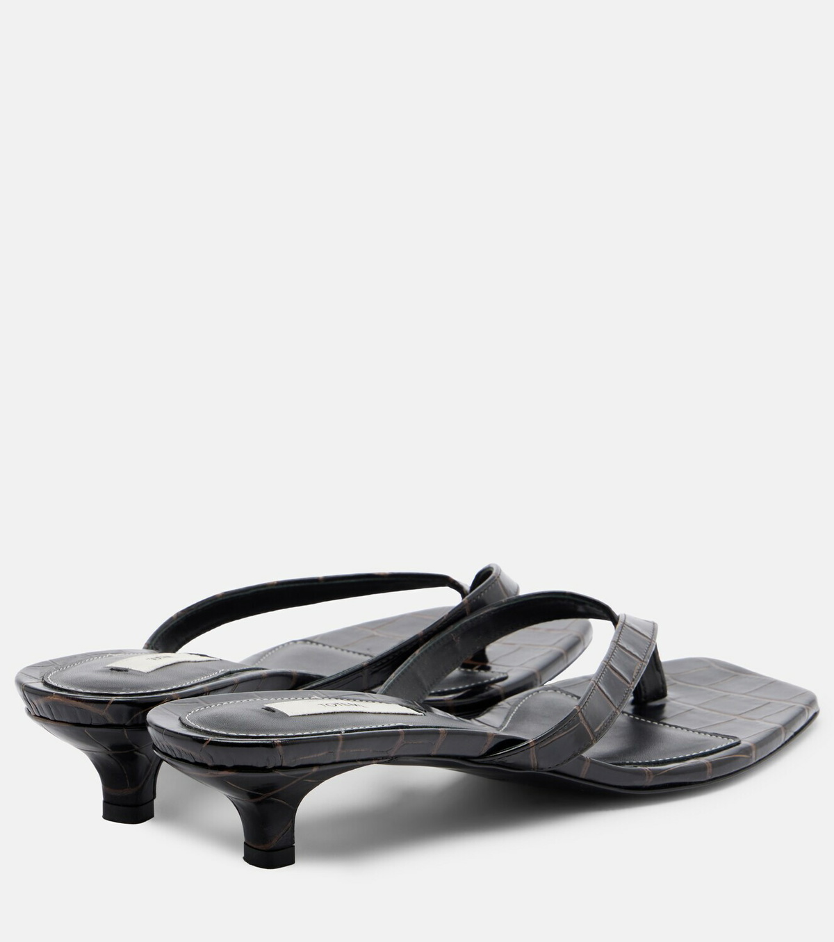 Toteme Croc-effect leather thong sandals