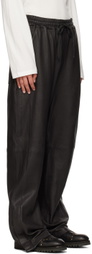 FREI-MUT Black Plectrum Leather Pants