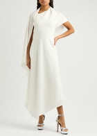 Roksanda Pascale Cape-effect Draped Maxi Dress Ivory