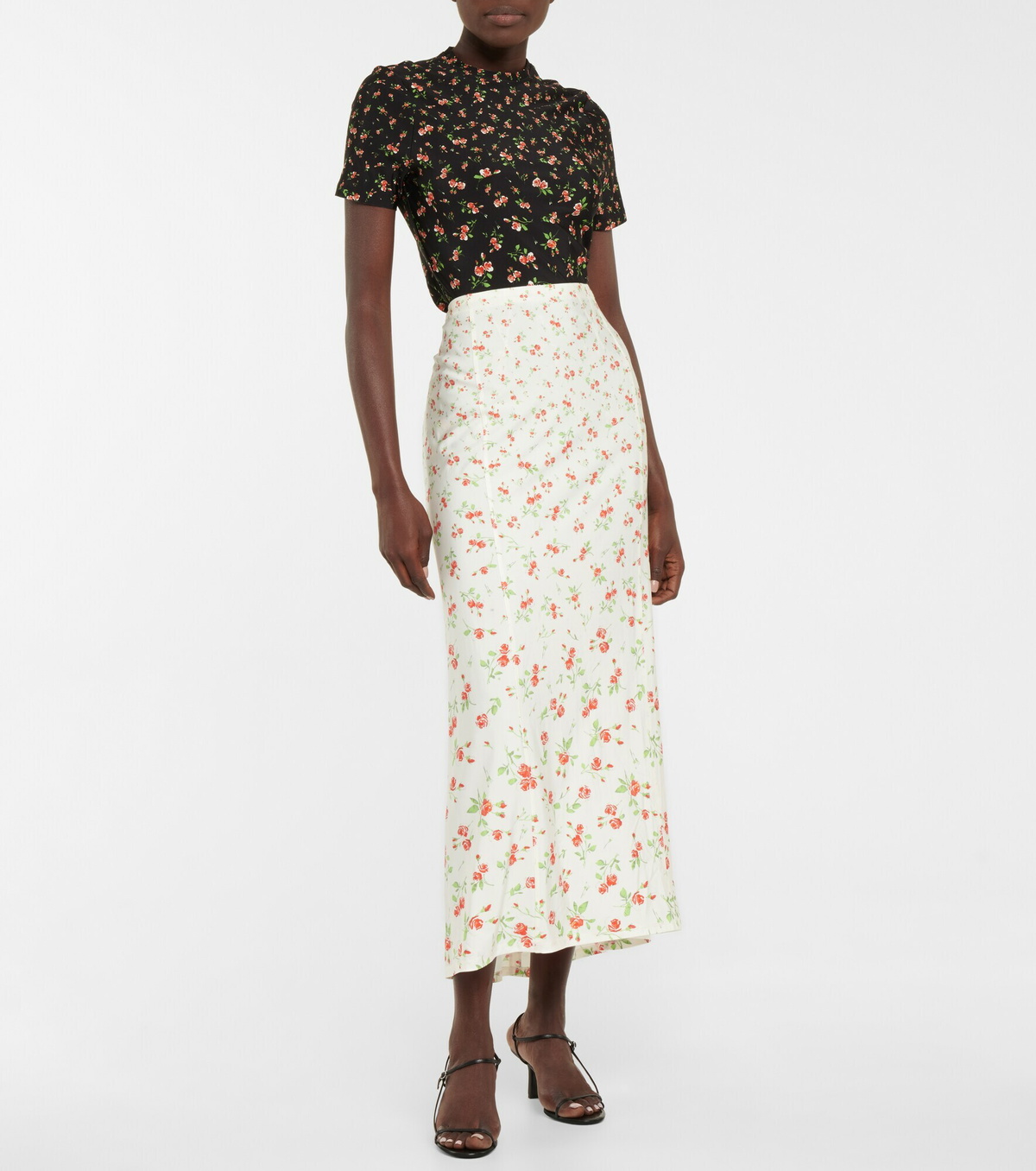 Topshop floral midi outlet skirt