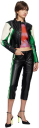 Miaou Black Capri Faux-Leather Trousers