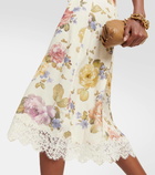 Zimmermann Lace-trimmed floral midi dress