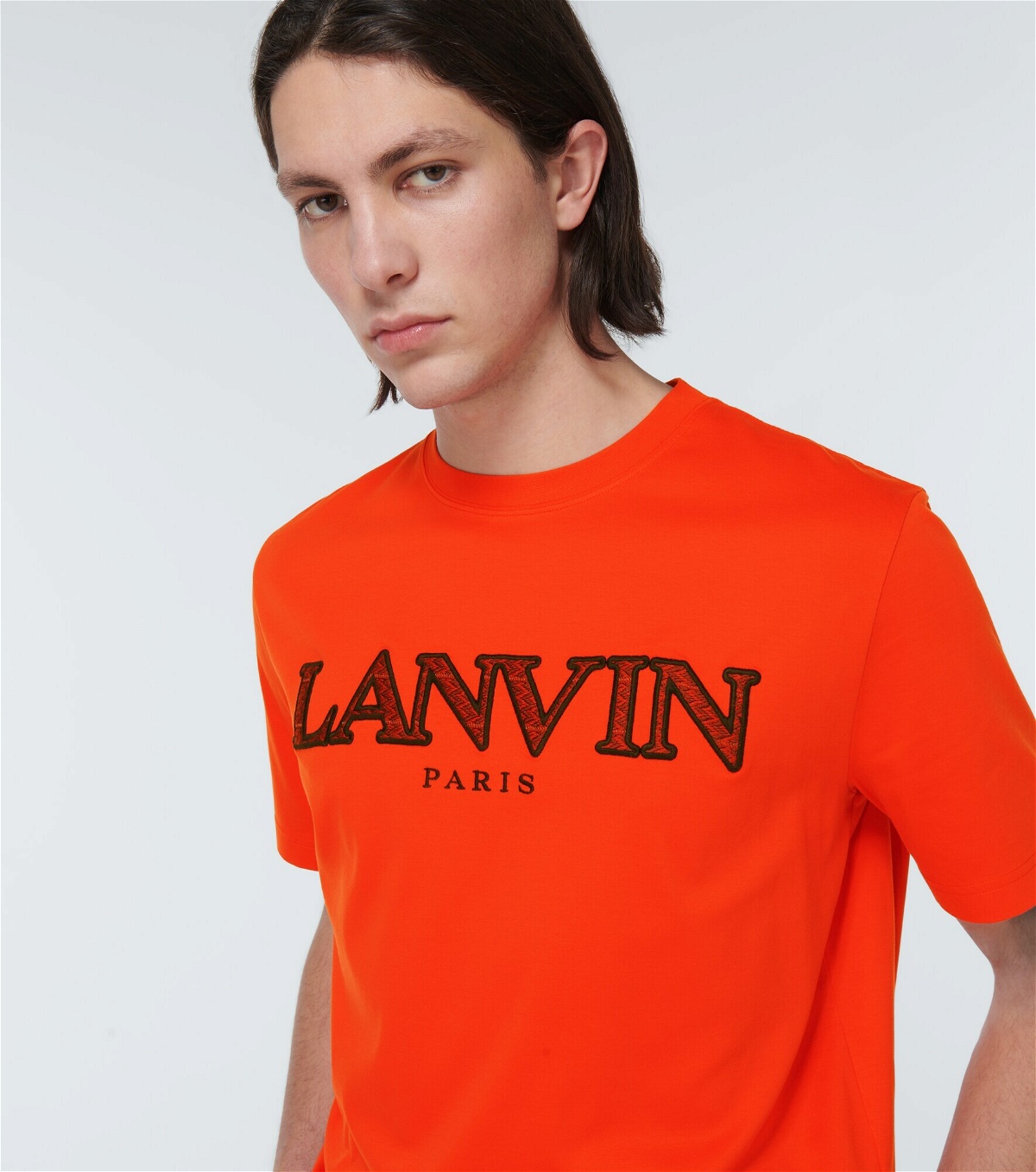 Lanvin - Logo embroidered cotton T-shirt Lanvin