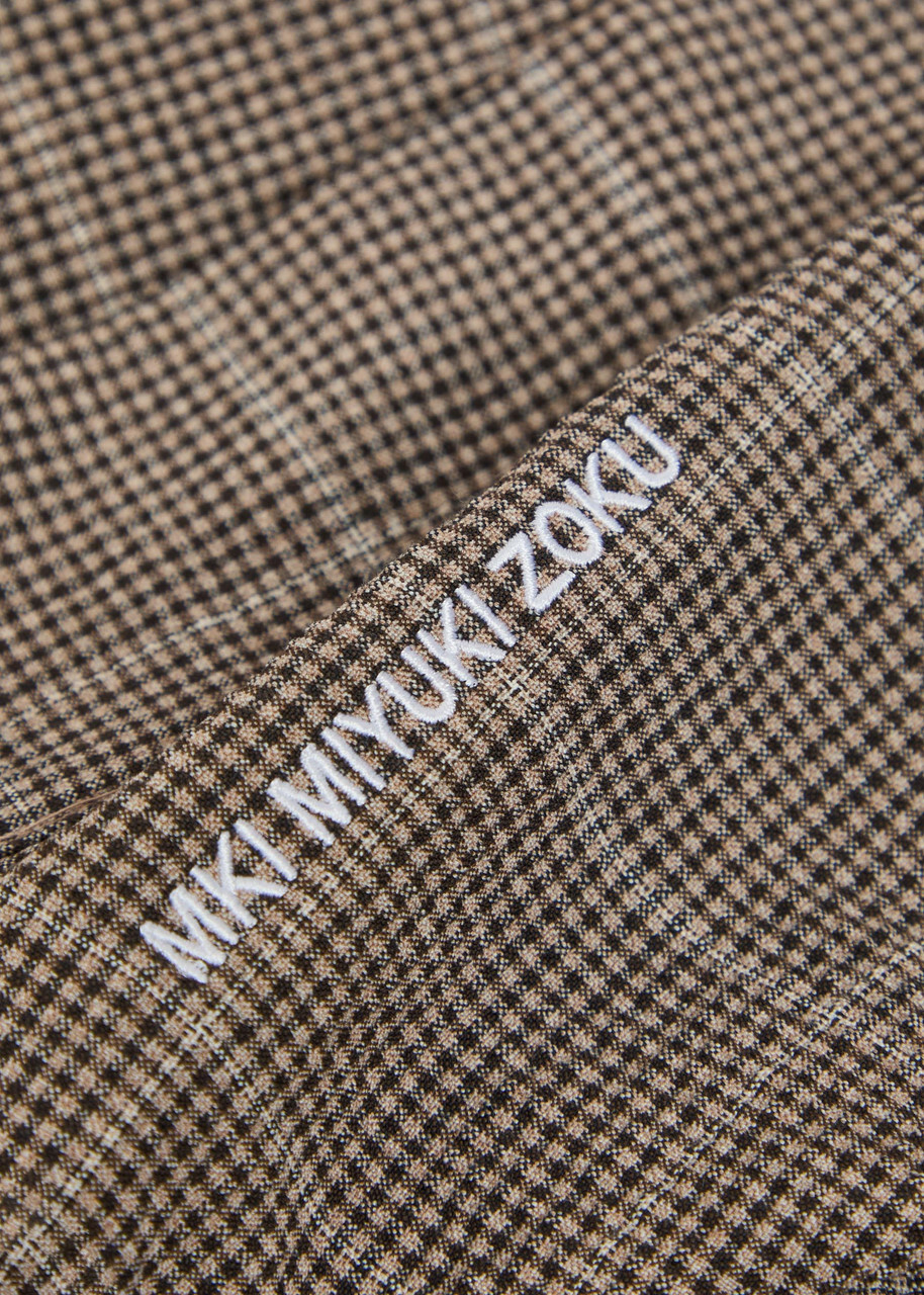Mki Miyuki Zoku Checked Textured Woven Track Jacket Brown