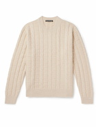 Acne Studios - Kelvir Face Cable-Knit Wool-Blend Sweater - Neutrals