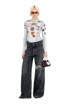 Diesel Relaxed Jeans Low Waist 1996 D-Sire, Black/Dark grey, Button fly