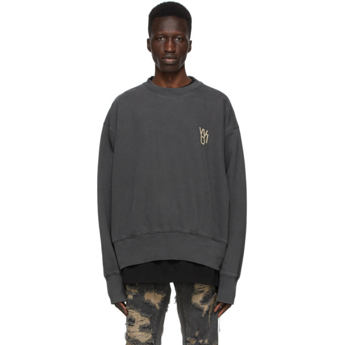 We11done Grey Pearl Logo Sweatshirt We11done