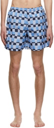 Marni Blue Nylon Swim Shorts