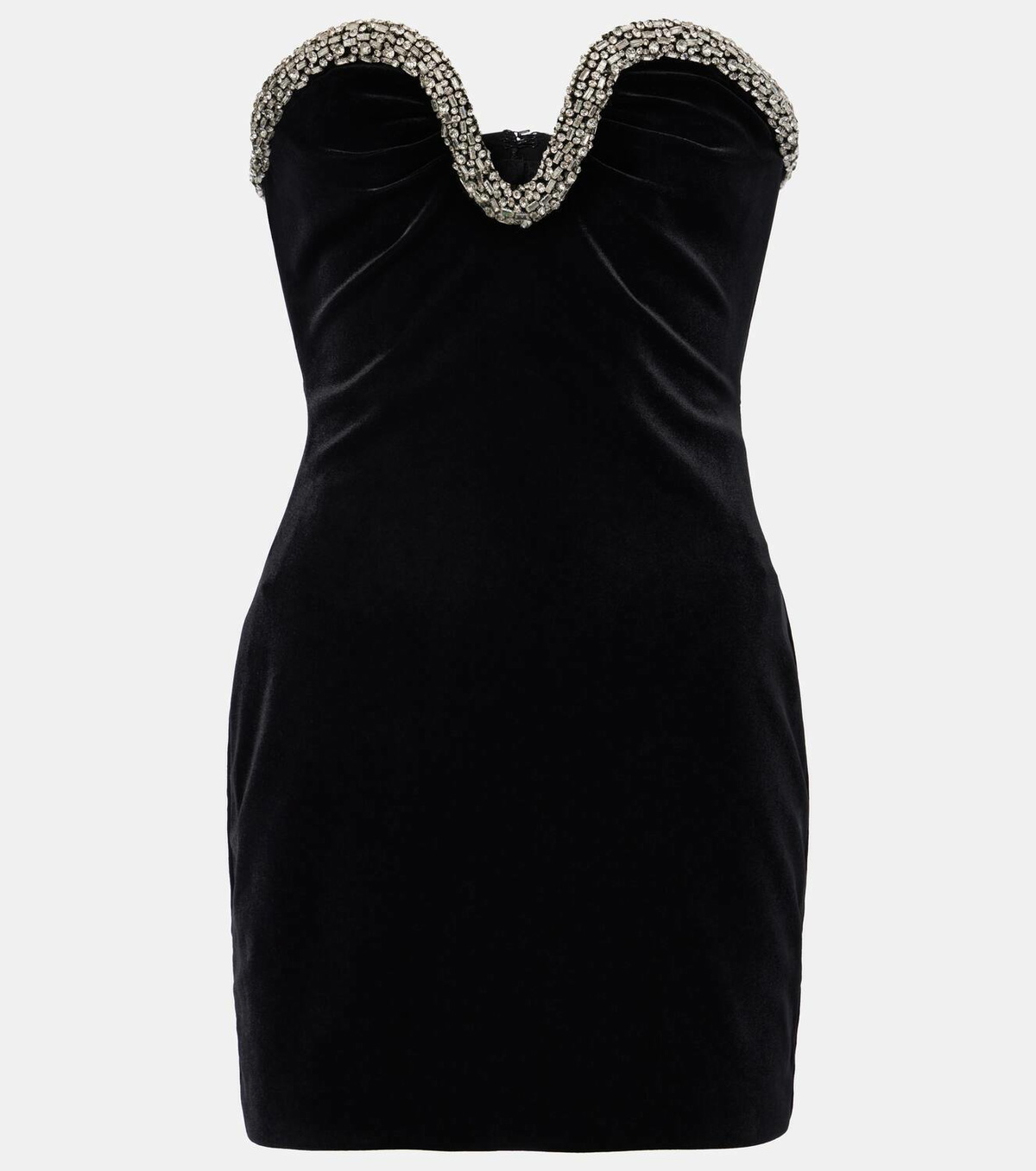 Roland Mouret Embellished velvet corset dress