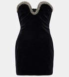 Roland Mouret Embellished velvet corset dress