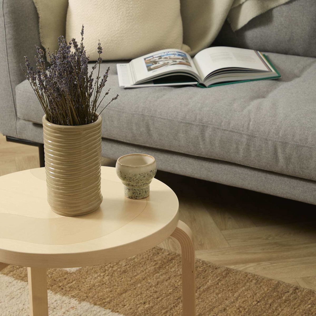Artek x Marimekko Table 90D - Seireeni in Solid Birch 