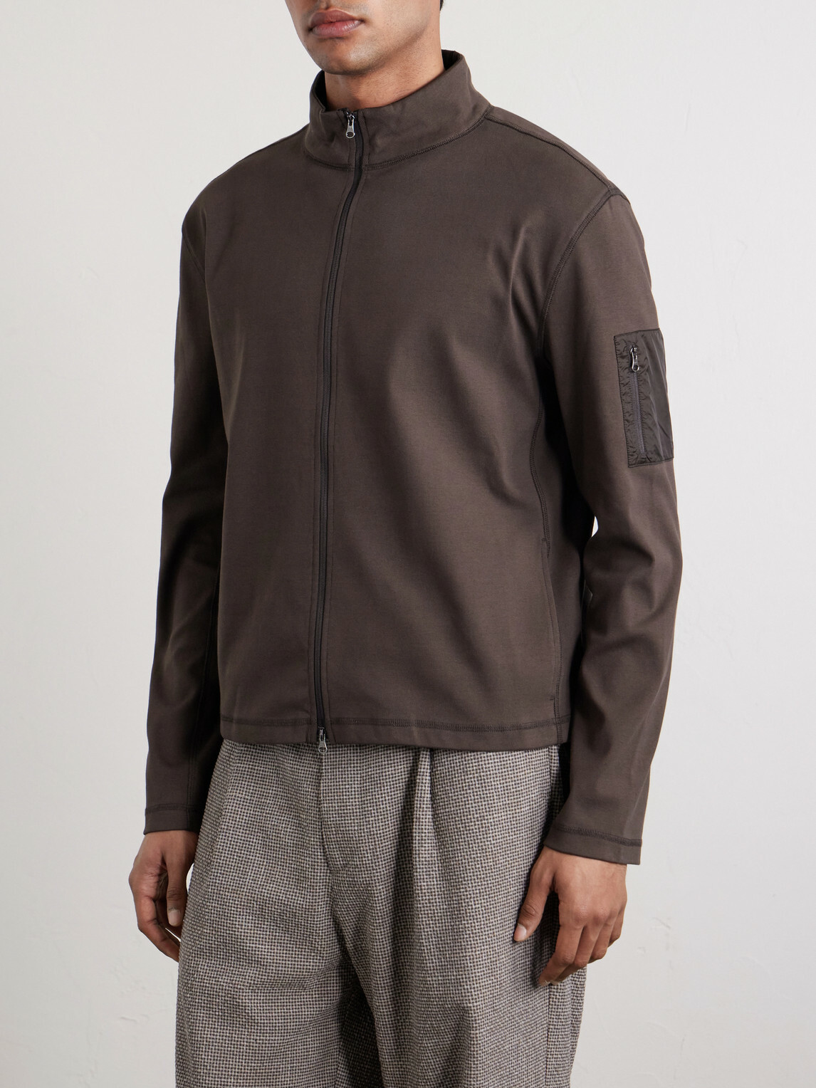 Amomento - Cotton Zip-Up Sweater - Brown