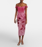 Markarian Amina floral lamé corset dress