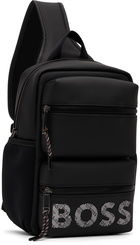 BOSS Black Faux-Leather Backpack