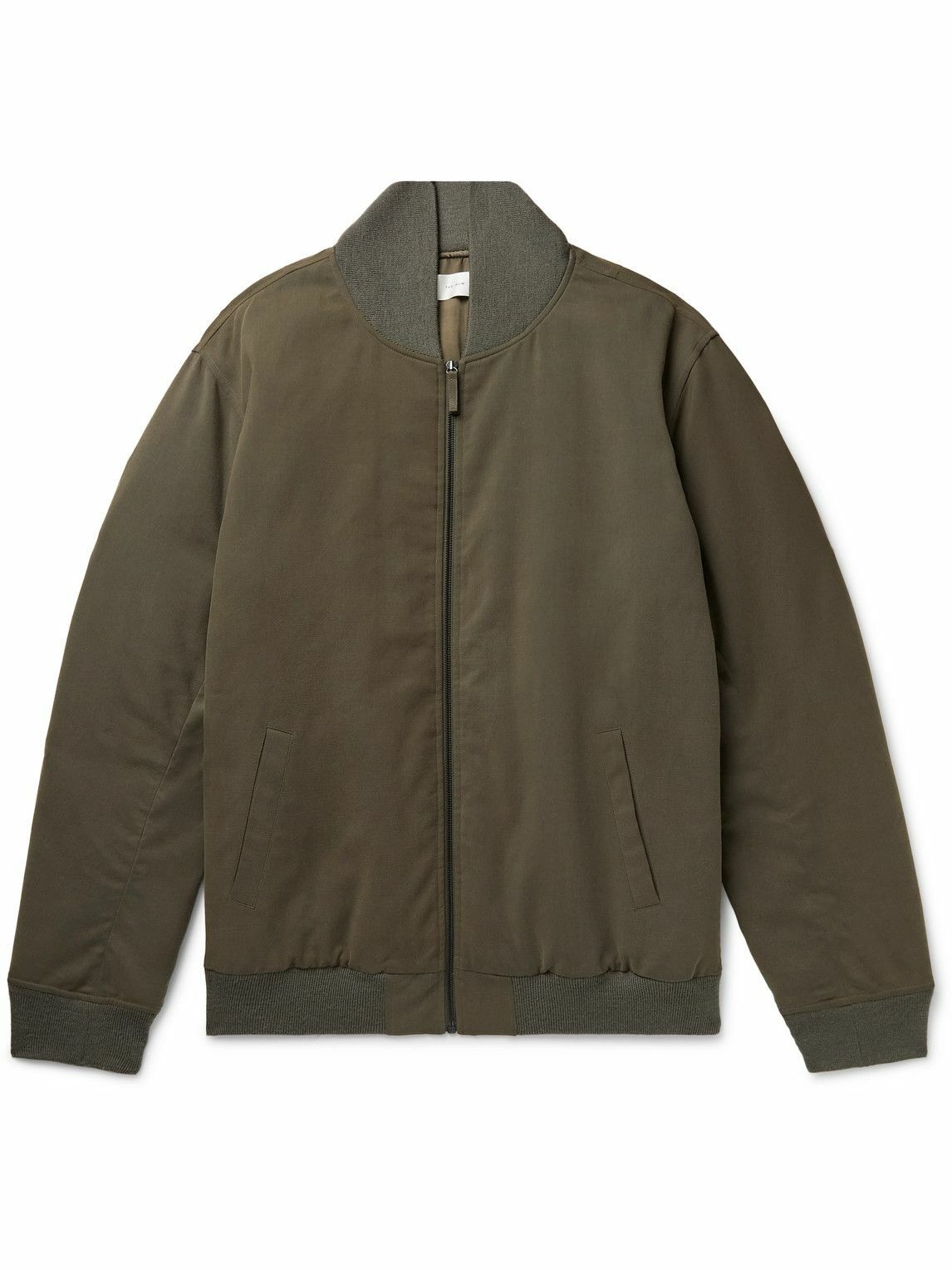 Photo: The Row - Shawn Cotton and Silk-Blend Bomber Jacket - Green