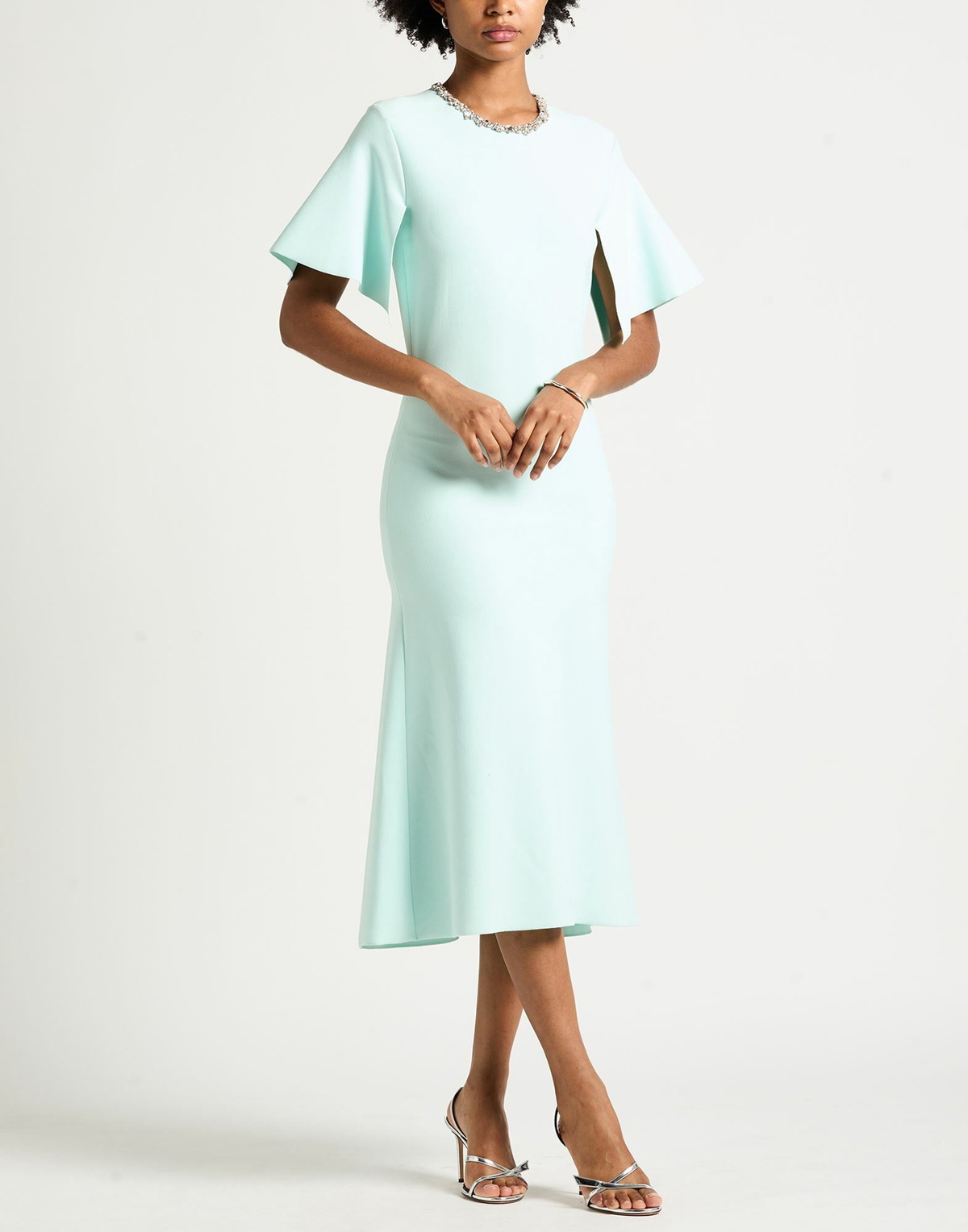 Mcqueen Womens Midi dress Turquoise