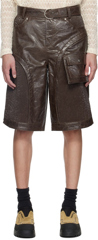 Photo: Andersson Bell Brown Sunbird Faux-Leather Shorts