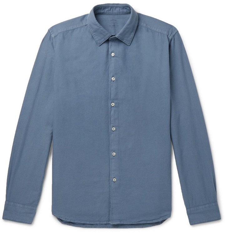Photo: Altea - Slim-Fit Brushed Cotton-Twill Shirt - Blue