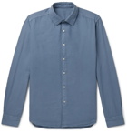 Altea - Slim-Fit Brushed Cotton-Twill Shirt - Blue