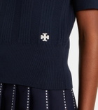 Tory Burch Cotton pointelle polo shirt