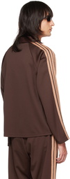 JieDa Brown 5 Stripe Track Jacket