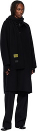MM6 Maison Margiela Black Wool-Blend Scarf