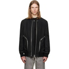 Rick Owens Black Tower Heizer Flight Suede Bomber Jacket