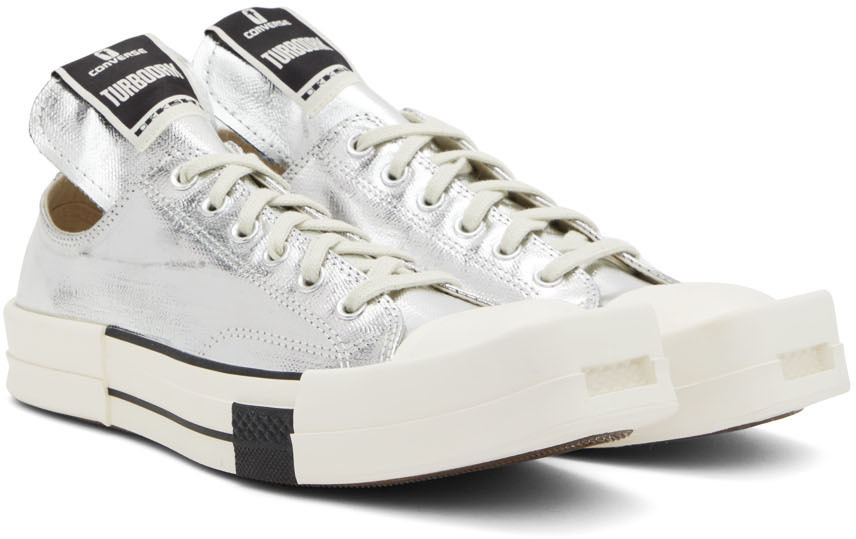 Rick Owens DRKSHDW Silver Converse Edition Turbodrk Chuck 70 Low Sneakers