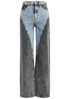 Rotate Sunday Panelled Bleached Straight-leg Jeans Denim 25 (W25 / UK6 / XS)