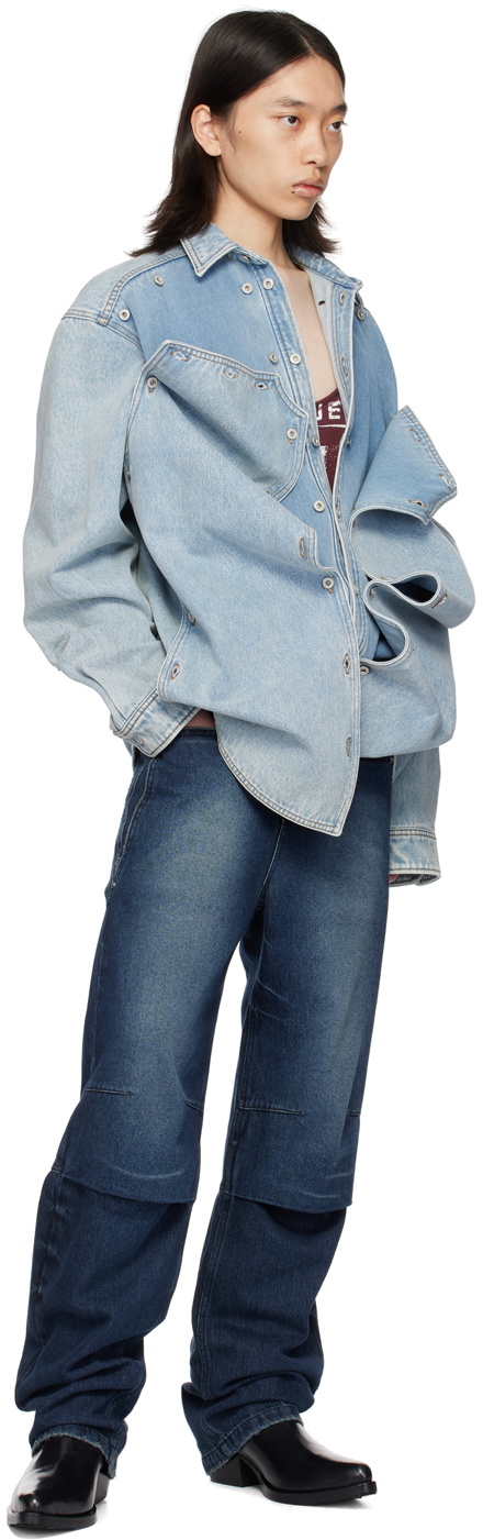 lesugiatelier Navy Knee Tuck Jeans